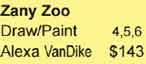 Summer 2017 Zany Zoo Animals Paint and Draw